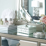 Pollock Silver Sparkly Geo Glass Box with Stone Top