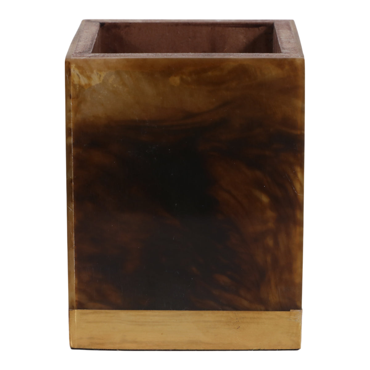 Myrtletown Brown/Gold Tortoise Look Pencil Cup
