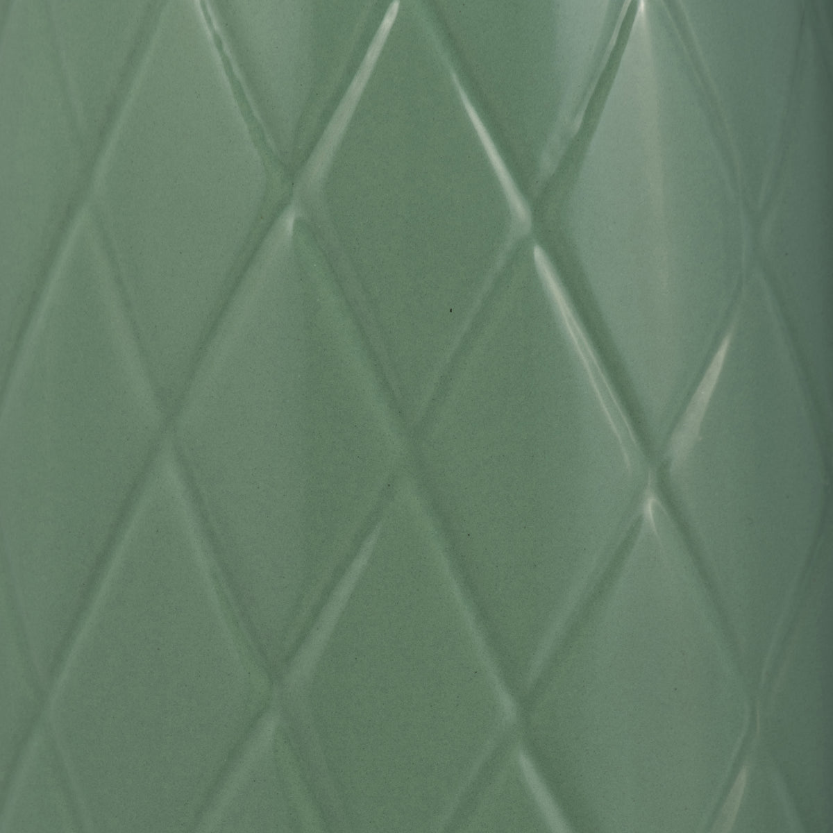 Wellsona Dark Sage Large Ceramic Plaid Textured Vase
