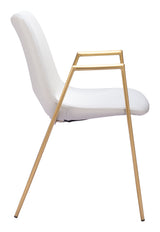 Desi White & Gold Dining Chair (Set of 2)