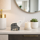 Kephart Black/White Ceramic Elephant Trunk Up
