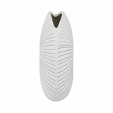 Lochford White/Blue Round Dotted Shell Vase
