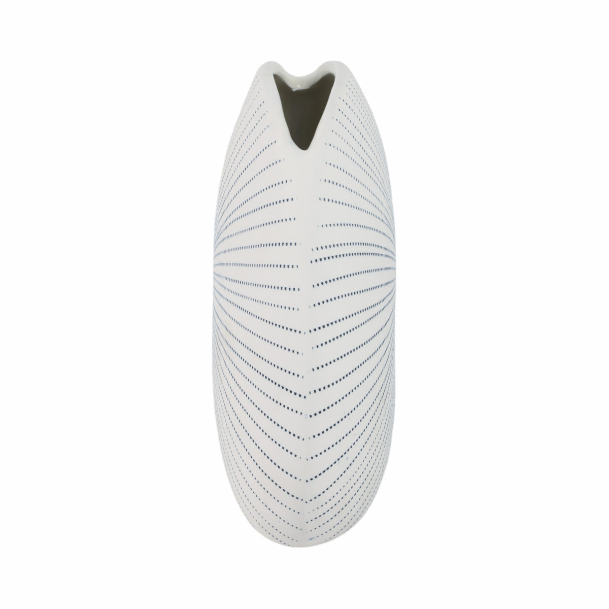 Lochford White/Blue Round Dotted Shell Vase