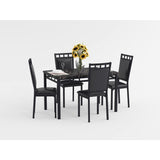 Olney Brown 5-Piece Pack Dinette Set Faux Marble Top
