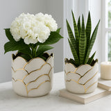 Brightonrose Ivory/Gold Clouds Planters (Set of 2)