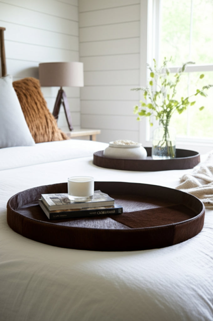 Cayton Brown Hair on Hide Patchwork Tray