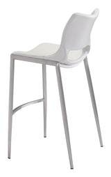 Ace White & Silver Barstool (Set of 2)