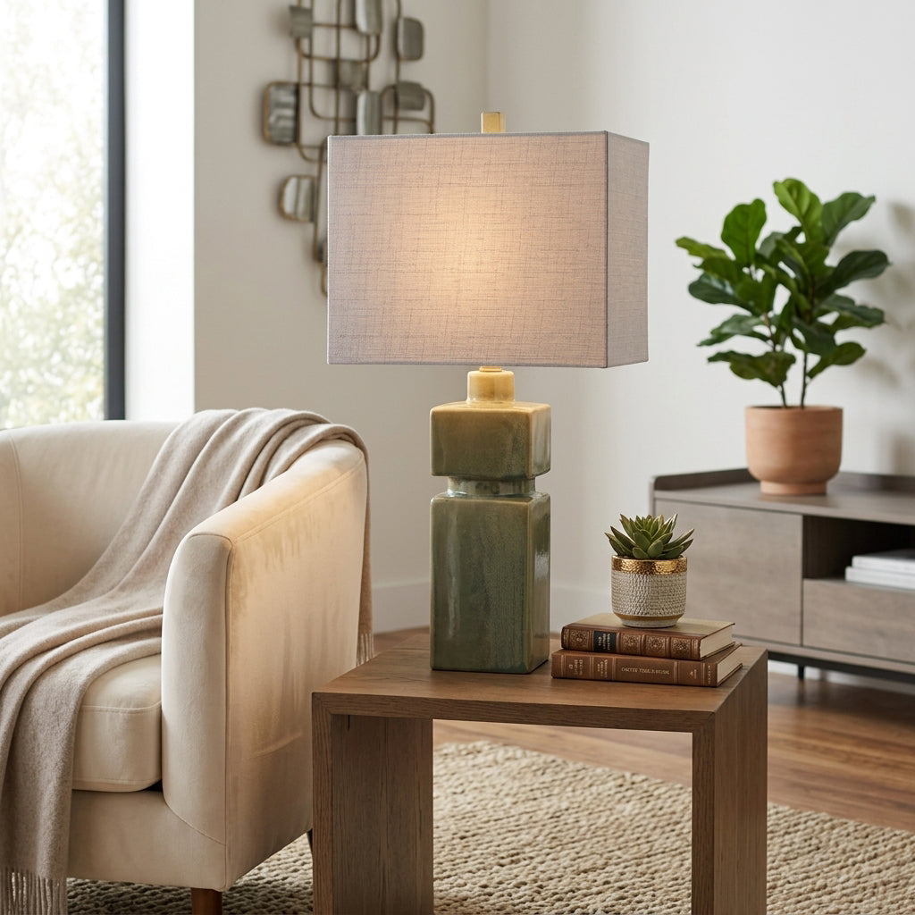 Sparkle Green Reactive Finish Table Lamp
