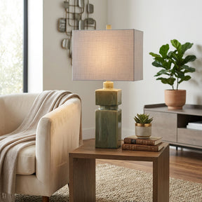 Sparkle Green Reactive Finish Table Lamp