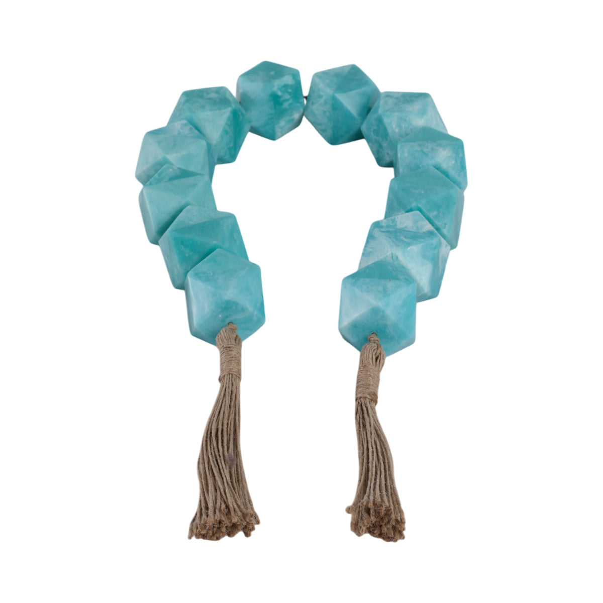 Bayview Blue Geo Carved Bead Garland