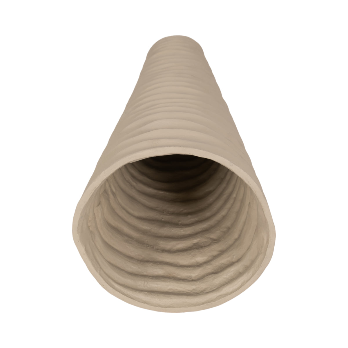 Greenville Ivory/Nickel Large Metal Rugged Vase