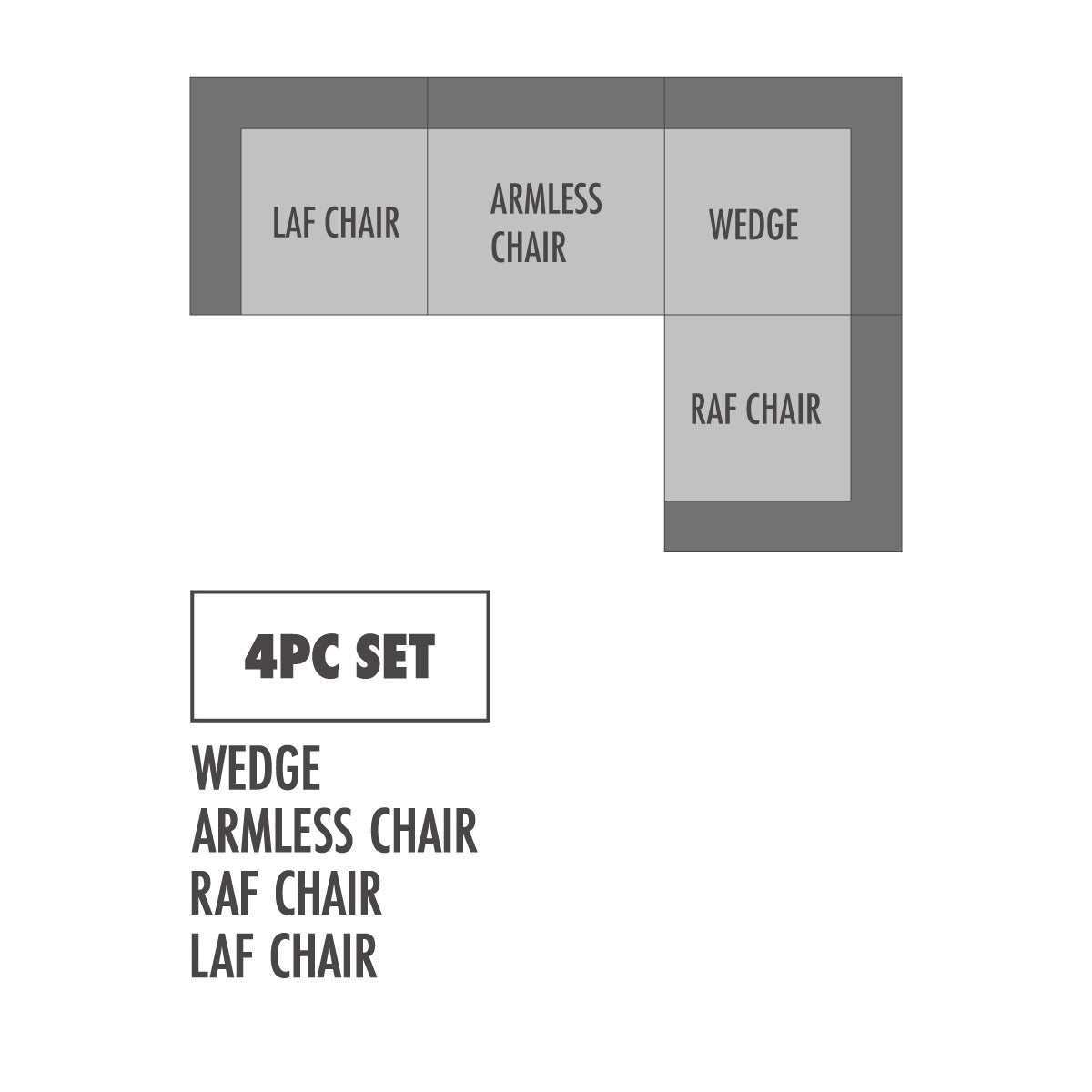 Regent Park Pewter 4pc Corner Sectional - Ornate Home