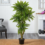 5.5' Boston Fern Artificial Tree UV Resistant (Indoor/Outdoor)