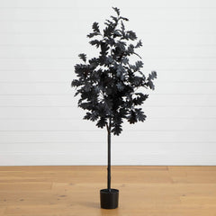 5' Artificial Halloween Black Oak Tree - Ornate Home