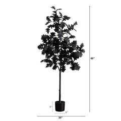 5' Artificial Halloween Black Oak Tree - Ornate Home