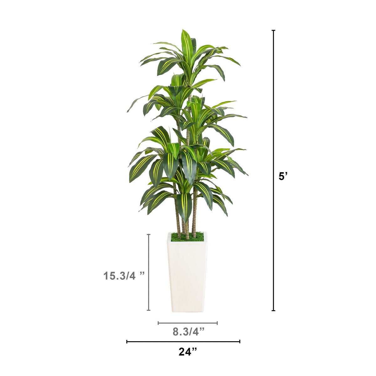 5' Artificial Real Touch Dracaena in Decorative Planter