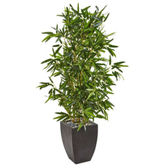 5’ Bamboo Artificial Tree in Black Planter (Real Touch) (Indoor/Outdoor) - Ornate Home