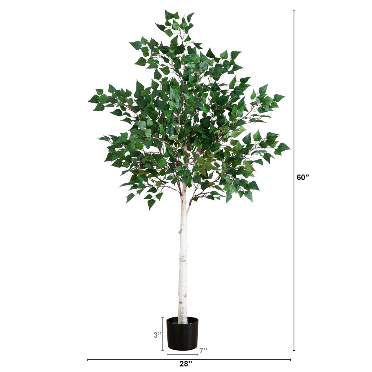 5’ Lighted Artificial Birch Tree with 180 Warm White LED Lights