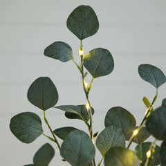 5’ Lighted Artificial Eucalyptus Tree with 300 Warm White LED Lights - Ornate Home