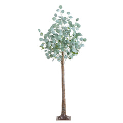 5’ Lighted Artificial Eucalyptus Tree with 300 Warm White LED Lights - Ornate Home