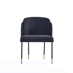 5-Piece Hathaway 47.24 Round Dining Set in Black with 4 Flor Dining Chairs in Black - Ornate Home