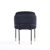 5-Piece Hathaway 47.24 Round Dining Set in Black with 4 Flor Dining Chairs in Black - Ornate Home