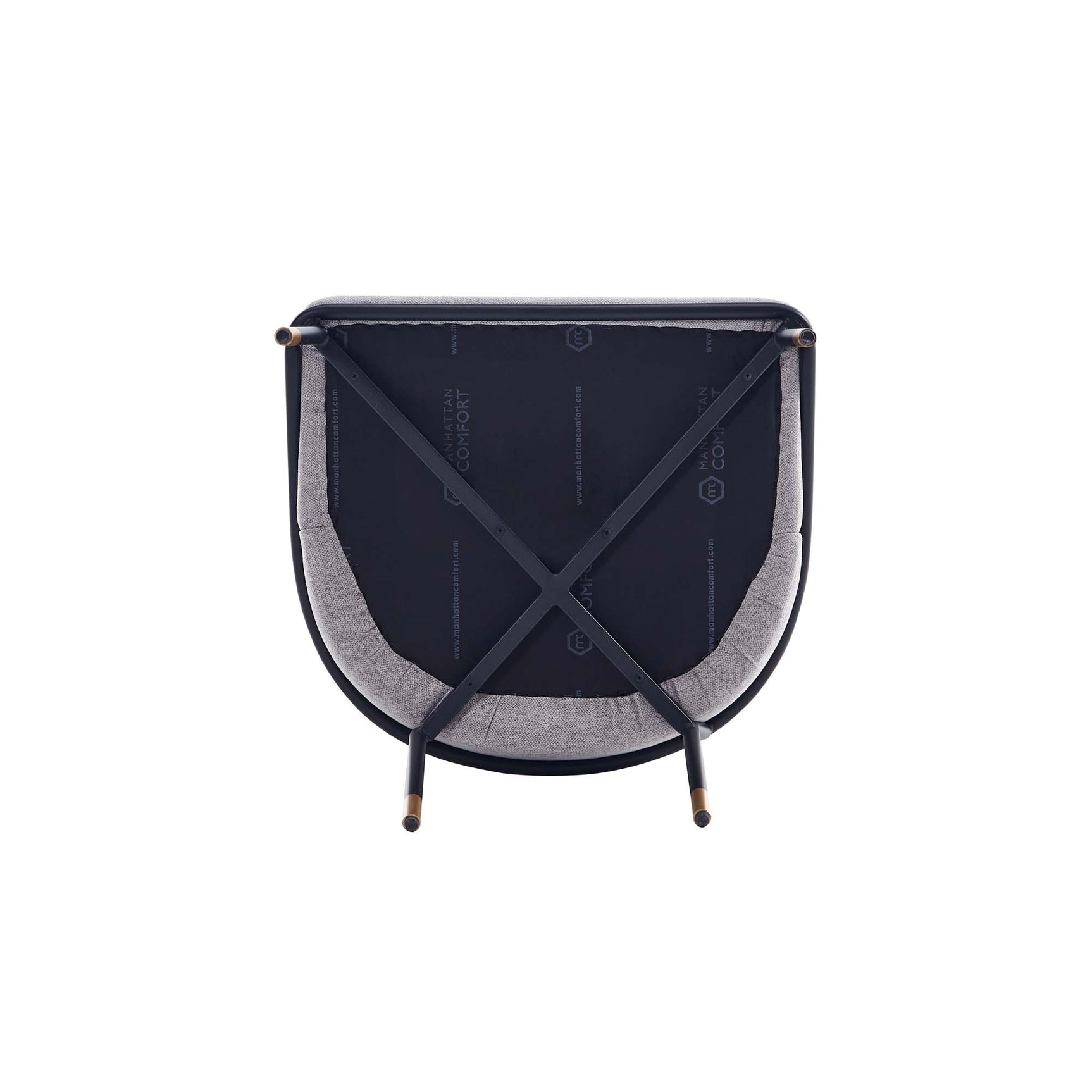 5-Piece Hathaway 47.24 Round Dining Set in Black with 4 Flor Dining Chairs in Grey - Ornate Home