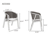 5-Piece Hathaway 47.24 Round Dining Set in Black with 4 Versailles Dining Chairs - Ornate Home