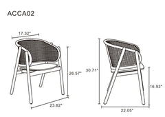 5-Piece Hathaway 47.24 Round Dining Set in Black with 4 Versailles Dining Chairs - Ornate Home