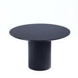 5-Piece Hathaway 47.24 Round Dining Set in Black with 4 Versailles Dining Chairs - Ornate Home