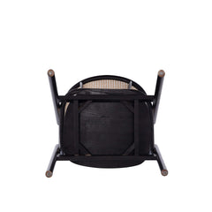 5-Piece Hathaway 47.24 Round Dining Set in Black with 4 Versailles Dining Chairs - Ornate Home