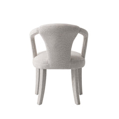 5-Piece Hathaway 47.24 Round Dining Set in Natural with 4 Palmer Dining Armchairs in Silver Lining - Ornate Home