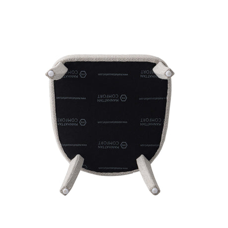 5-Piece Hathaway 47.24 Round Dining Set in Natural with 4 Palmer Dining Armchairs in Silver Lining - Ornate Home