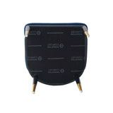 5-Piece Rockaway 70.86 Dining Set with 4 Carrington Chairs in Black and Midnight Blue - Ornate Home