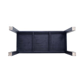 5-Piece Rockaway 70.86 Dining Set with 4 Carrington Chairs in Black and Midnight Blue - Ornate Home