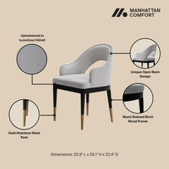 5-Piece Rockaway 70.86 Dining Set with 4 Carrington Chairs in Natural and Light Grey - Ornate Home