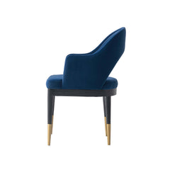 5-Piece Rockaway 70.86 Dining Set with 4 Carrington Chairs in Natural and Midnight Blue - Ornate Home