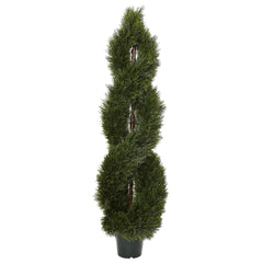 5' Pond Cypress Spiral Topiary UV Resistant (Indoor/Outdoor) - Ornate Home