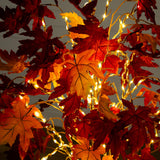 5' Pre-Lit Autumn Weeping Maple Artificial Fall Tree with 240 Warm White LED Lights