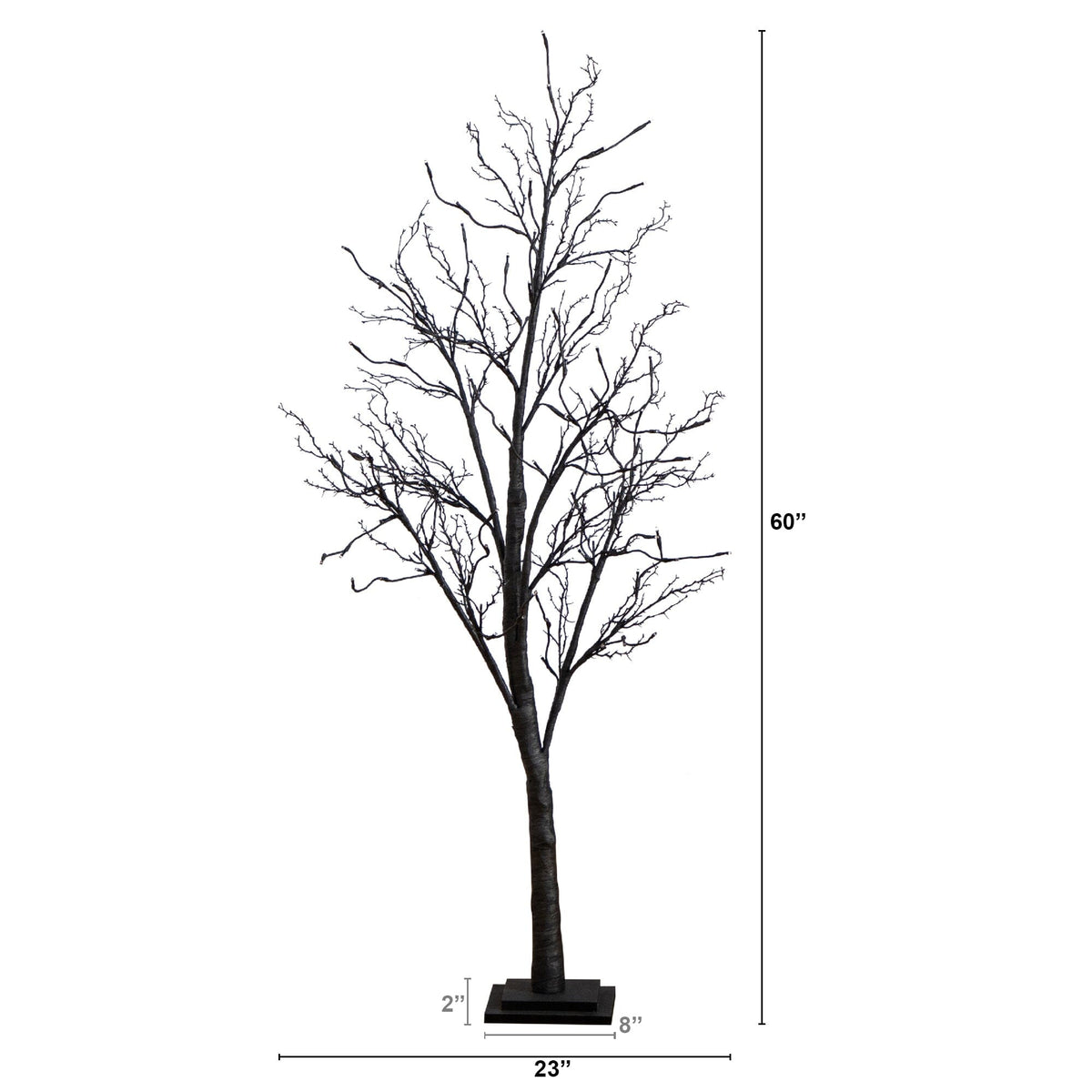 5’ Pre-Lit Halloween Deluxe Black Twig Artificial Tree with 102 Orange & Purple LED Lights