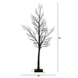 5' Pre-Lit Halloween Minimalist Twig Artificial Fall Tree with 240 Orange & Purple LED Lights