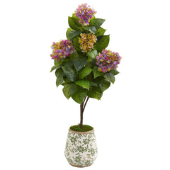 50” Hydrangea Artificial Plant in Decorative Planter - Ornate Home