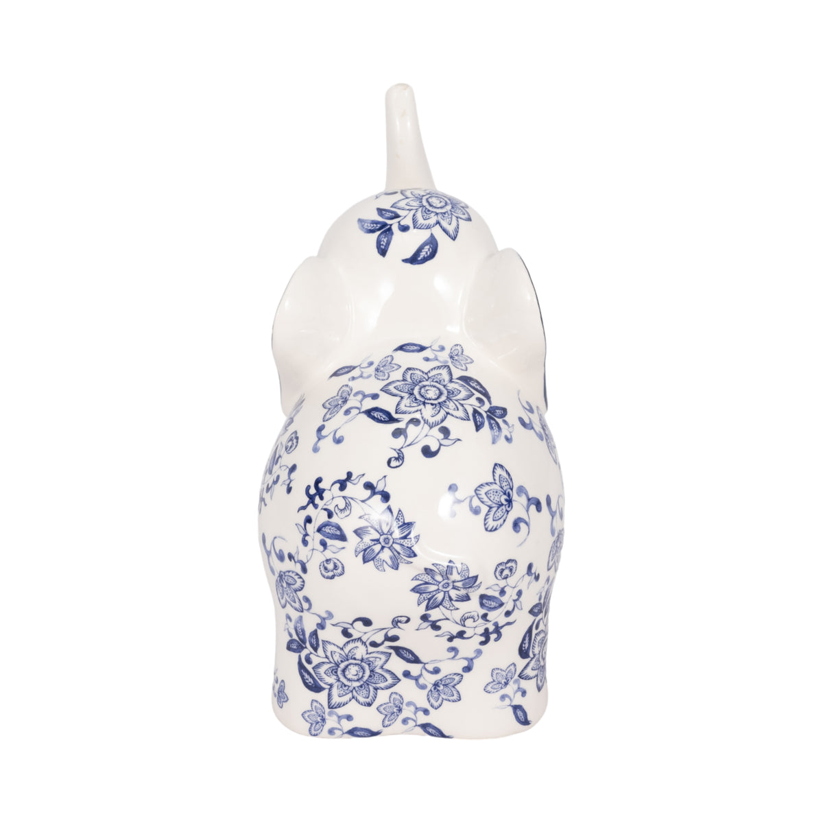 Edgarwell Blue/White Trunk Up Chinoiserie Elephant