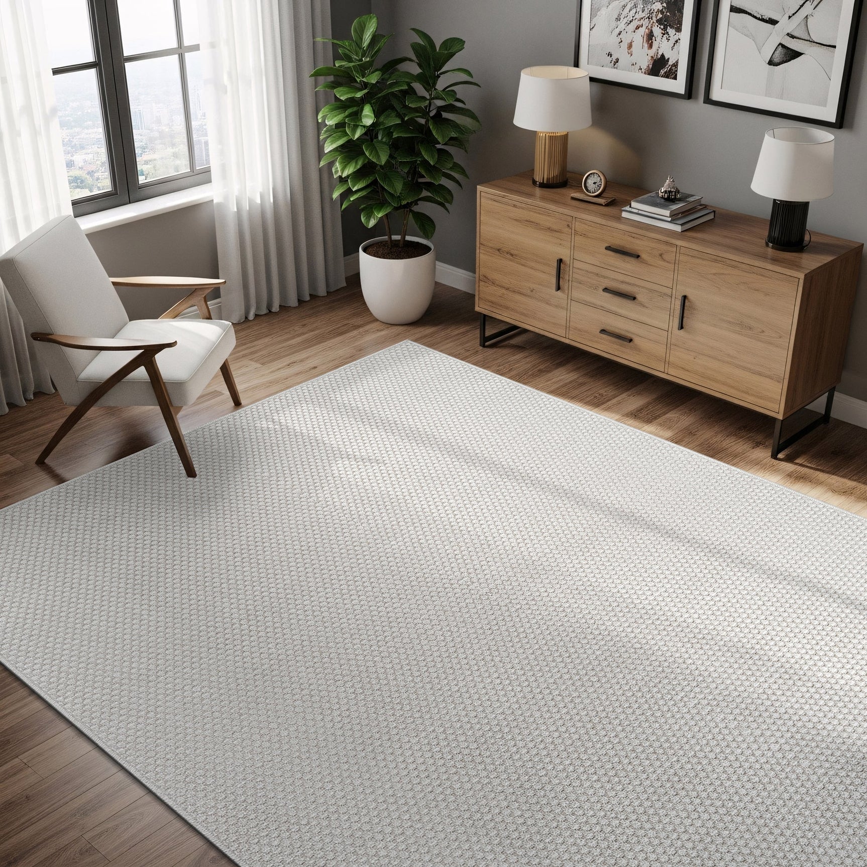 Jorena Bone Jute-Look Rug | Washable Area Rug
