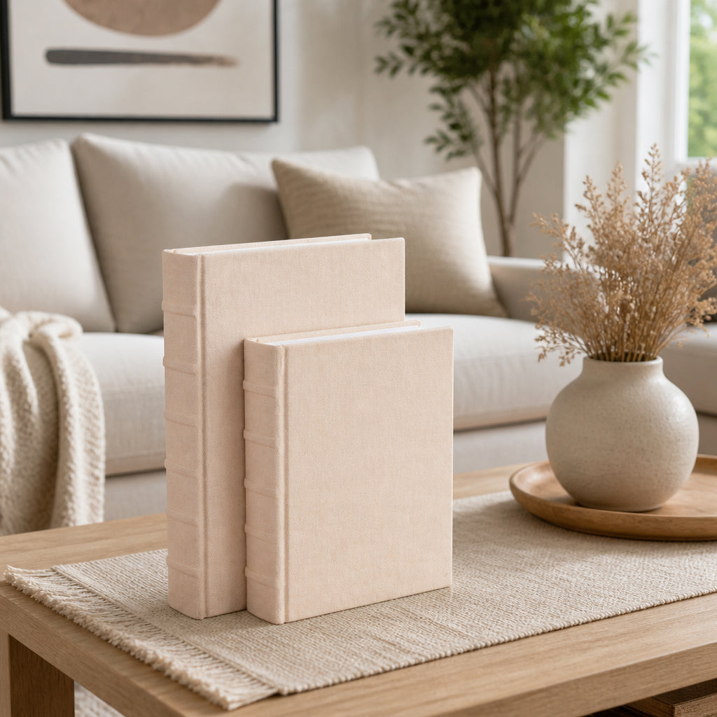 Tobin Ivory Canvas Decorative Note Book (Set of 2)