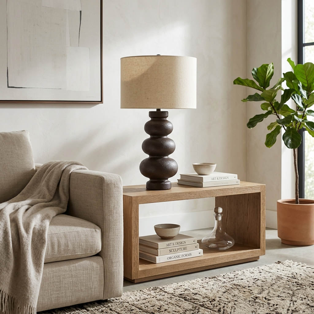 Bergenside Ivory/Brown Lamp