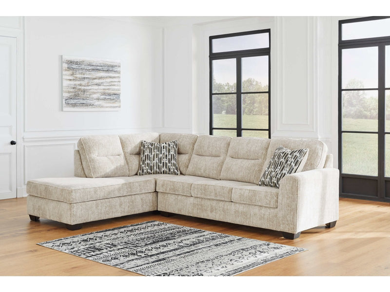 Lonoke Parchment 2pc LAF Chaise Sectional - Ornate Home