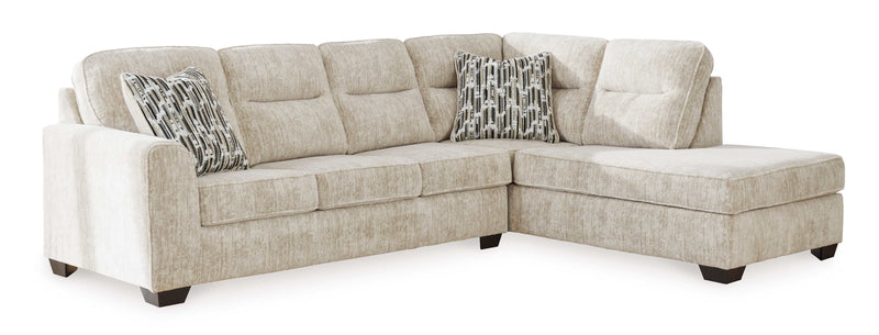 Lonoke Parchment 2pc RAF Chaise Sectional - Ornate Home