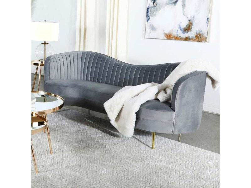 Sophia Grey & Gold Stationary Sofa
