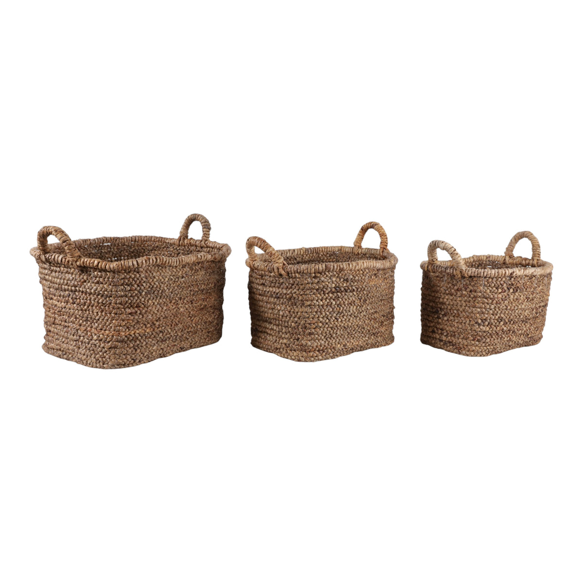 Edom Natural Water Hyacinth Chunky Baskets (Set of 3)
